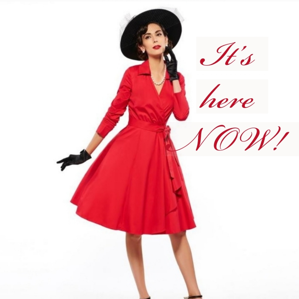 🆕️*FINAL* GORGEOUS PIN-UP RED VINTAGE-STYLE DRESS